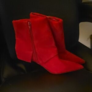 Nine West Bold Red Ankle Booties